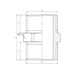 PERFEXIM Nypel Mosiężny Wzmocniony 6/4" PHA-304 07-004-0400-000